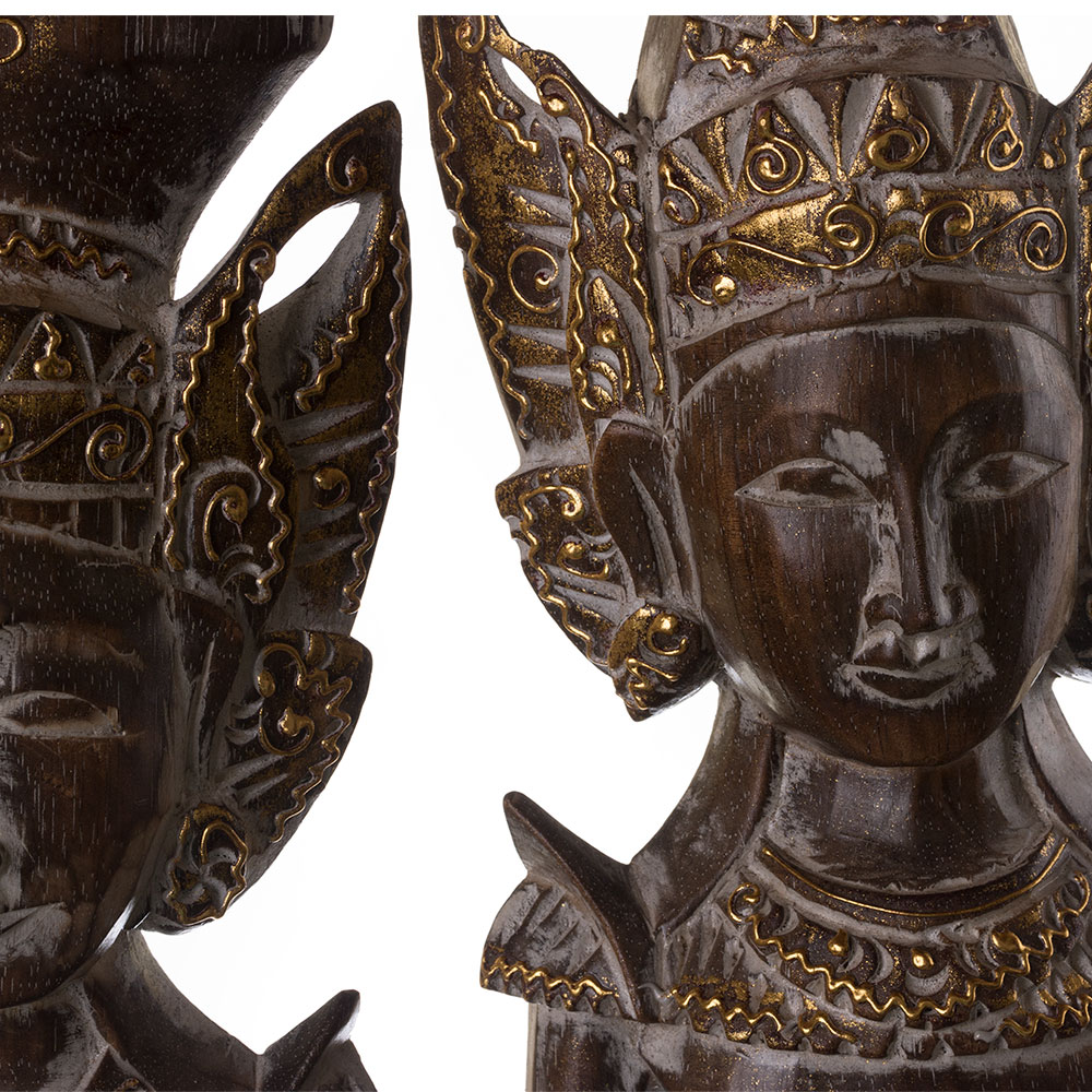 Indonesian Balinese Wooden Ornament Figurines Handcarved Rustic Vintage